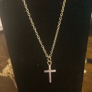 Gold Cross Pendant Necklace